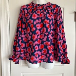 Michelle McDowell Stylish Women's Pink, red and navy Patterned Top
